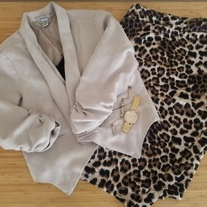 Leopard Print Midi Skirt